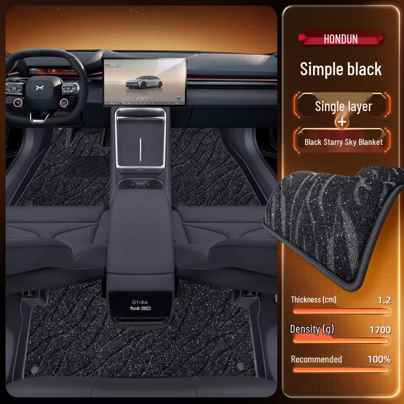 Коврики в салон XPeng P7 2025 TPE: Полный комплект ковровых покрытий для салона автомобиля