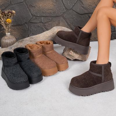 Женские зимние теплые сноубутсы большого размера, с мягкой подкладкой, водонепроницаемые ботильоны, нескользящая уличная обувь, ботинки для хайкинга, альпинизма, спортивные ботинки