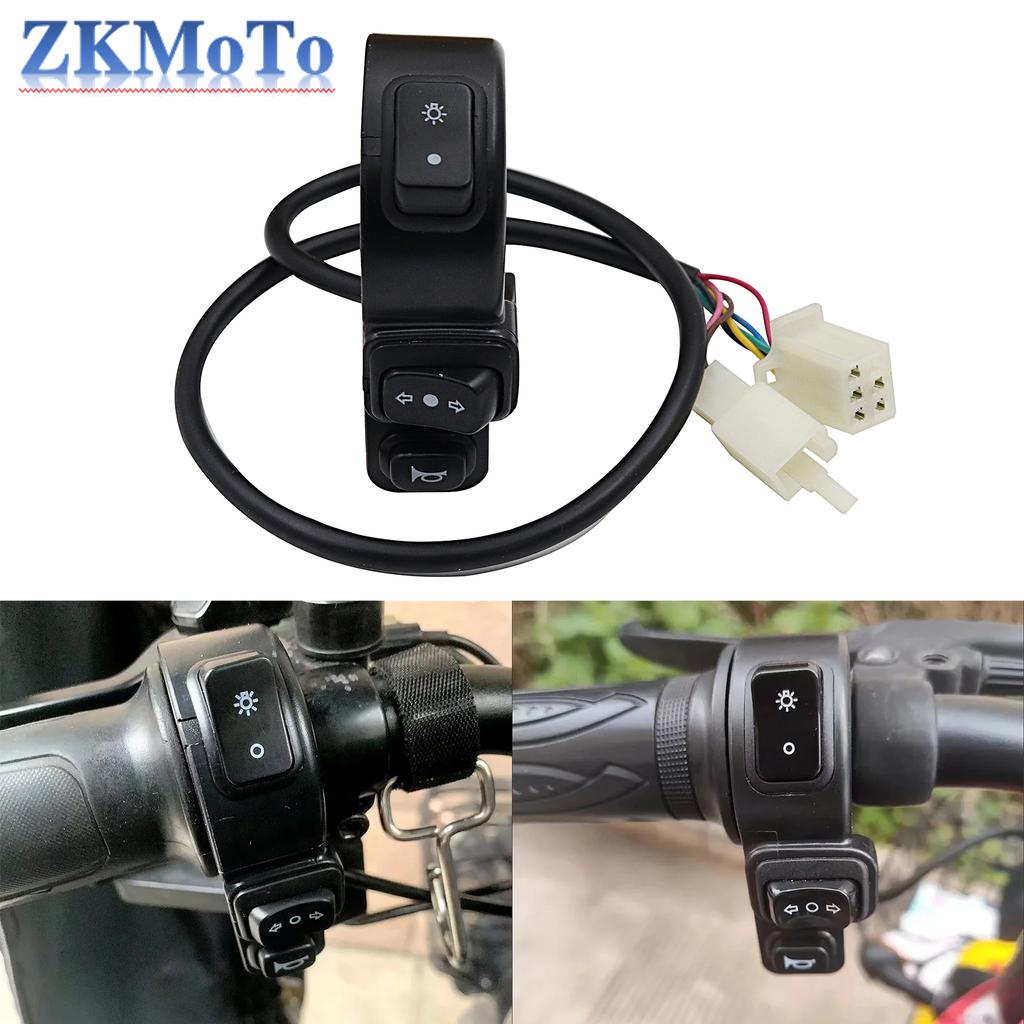 Universal Motorcycle ATV 22mm Handlebars 3 In1 Switch Quad Headlights Turn Signal Horn ON/OFF Button For Honda Suzuki Kawasaki