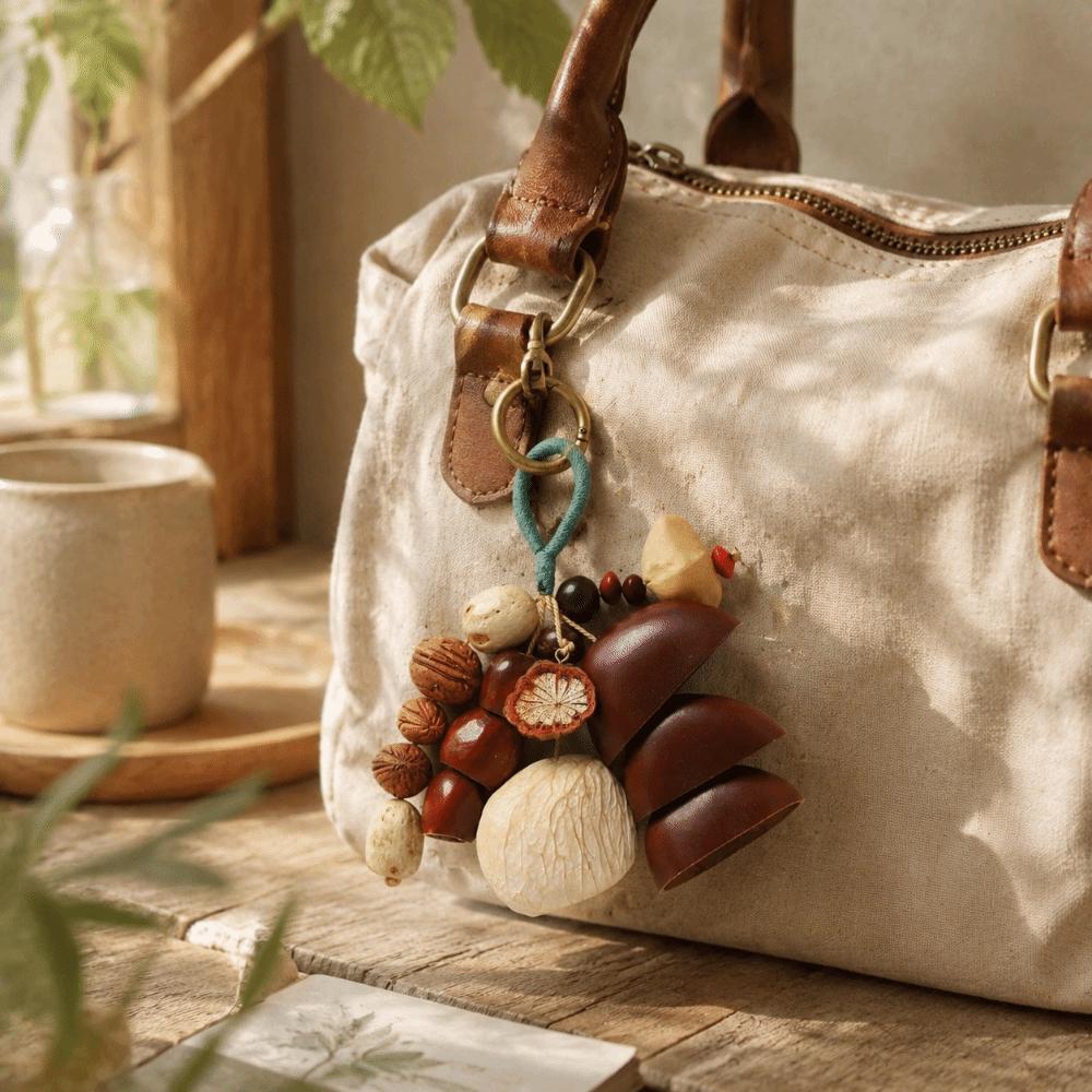 Portable Decor Bell Bag Charm Soothing Sound Natural Fruit Shell Bag Pendant Holiday Gifts