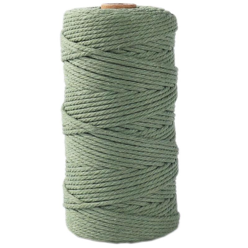 Шнур 3мм 100м Натуральный Хлопковый Шнур 4-прядный Витой Хлопковый Шнур для Настенного Декора, Рукоделия, Вязания, Бохо, Домашнего Декора для Свадьбы