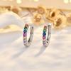 Круглые цветные серьги из циркония, женский легкий роскошный комплект из циркония, серьги, серьги, застежка для ушей, украшения для ушей, гипоаллергенные кольца