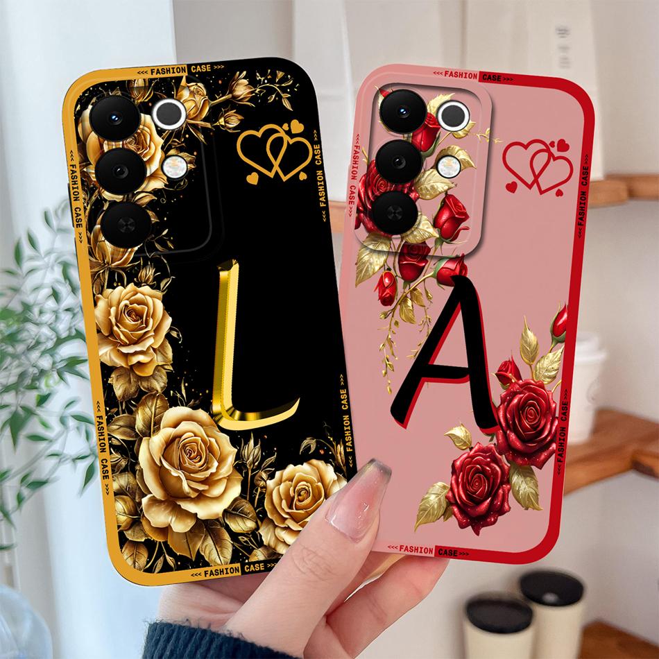 Чехол для телефона Realme C85 Pro Цветы Имя Буквы Мягкий Жидкий Силикон Чехол с Полной Защитой Для Realme C 85 Ударопрочный Корпус
