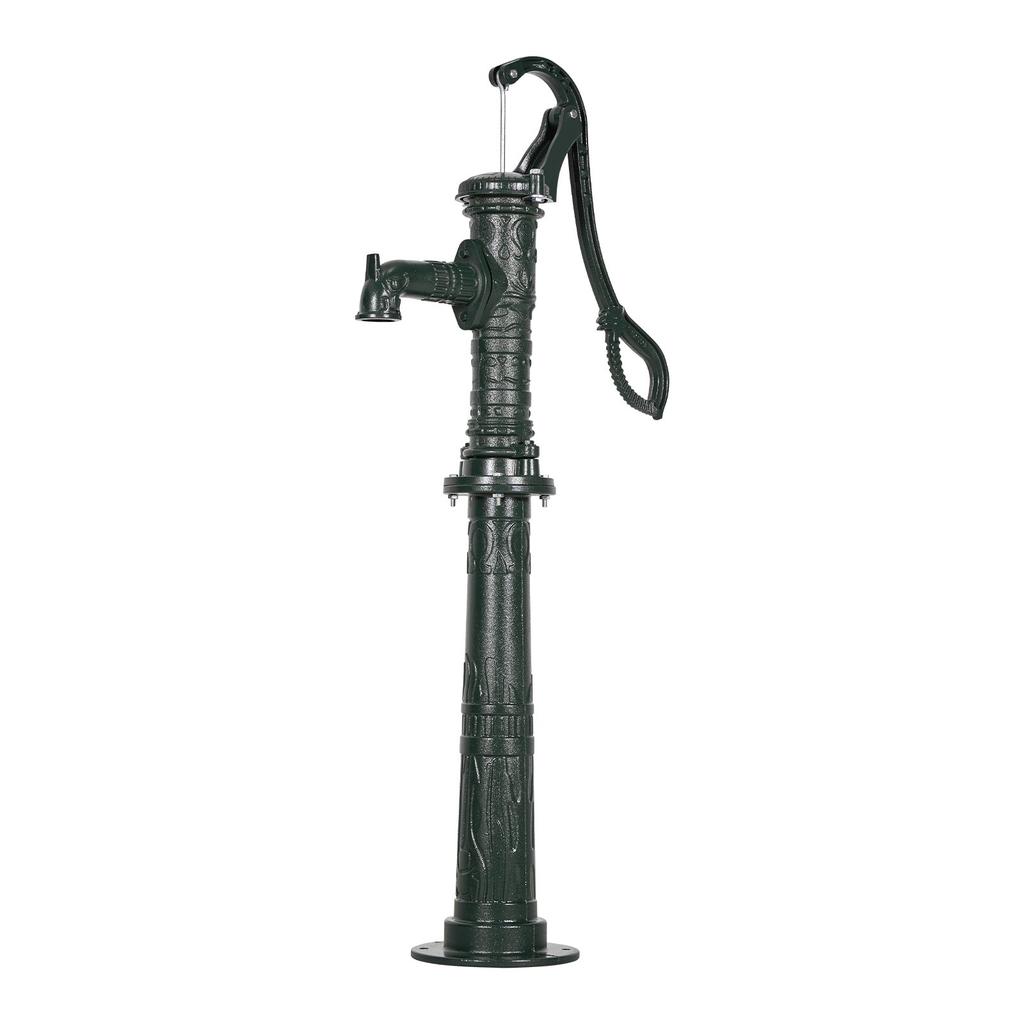 VEVOR Well Hand Pitcher Pump, 20 ft Max Lift, Antique Cast Iron Manual Hand Water Pump with Heightening Base, NPT 1-1/4 in Connection
