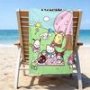 1pc Sanrio4 Beach Towel with Custom Name, Beach/Swimming/Bath/Picnic/Camping Towel, Suitable for Seaside Beaches
