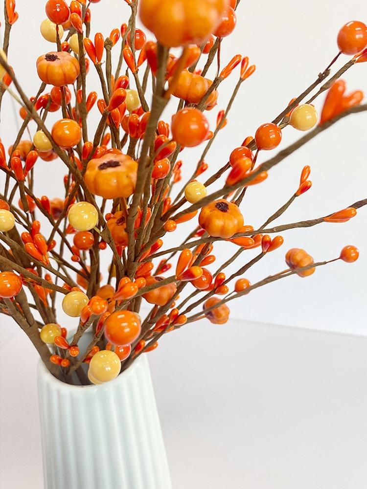 2 шт. искусственная осенняя ягода ветка тыквы осеннее цветочное растение для свадьбы на День благодарения домашний декор своими руками цветочная композиция
