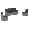 VidaXL Salon de Jardin avec Coussins 5 pcs, Canapés de Terrasse, Ensemble de Meubles de Patio, Mobilier d'Extérieur, Gris 3258252