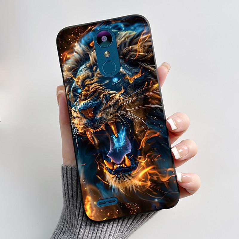 Для LG K8 (2018)/LG K9 2018 Мягкий Силиконовый Черный Чехол Вирусный Стиль Рисунок Мультяшный Кролик, Король Драконов Кролик Чехол