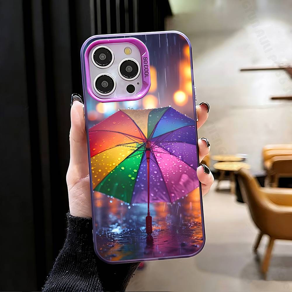 Rainbow Umbrella Case For IPhone 11 12 13 14 15 16 17 Pro Max XS X XR Cover