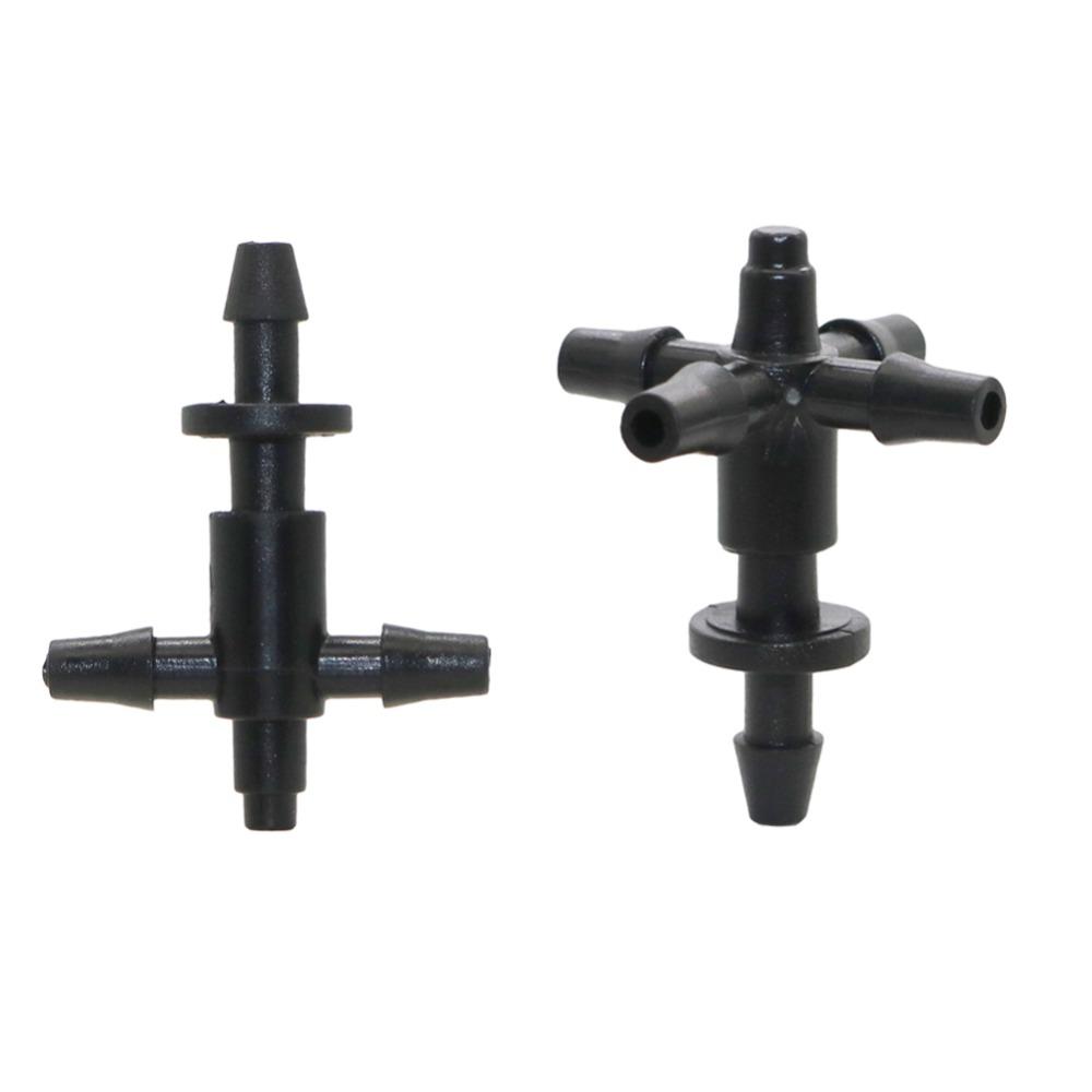 200 комплектов прямых быстрых соединителей для шланга с колючками 3/5 мм с трехходовыми пятиходовыми разветвителями для шлангов, многосоставным перекрестным соединителем