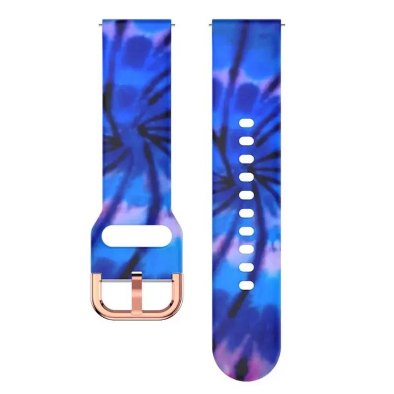 Силиконовый ремешок с принтом для Samsung galaxy watch 6 Classic-5-pro-4, спортивный браслет, ремешок 20 мм, 22 мм для Amazfit GTS/GTR/4/3/2e Mini