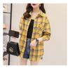 Хлопковая клетчатая рубашка женская весна и осень новая корейская версия свободная с длинными рукавами ретро гонконгский стиль студенческая куртка иностранного стиля