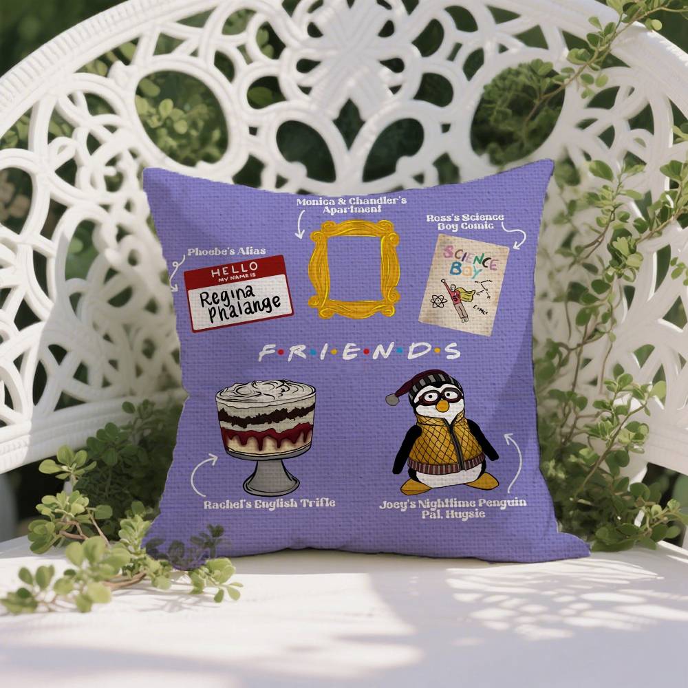 Классические телешоу Друзья-Знаменитая наволочка Наволочка против пылевых клещей Невидимая молния Шелковистый короткий плюш Чехол для диванной подушки