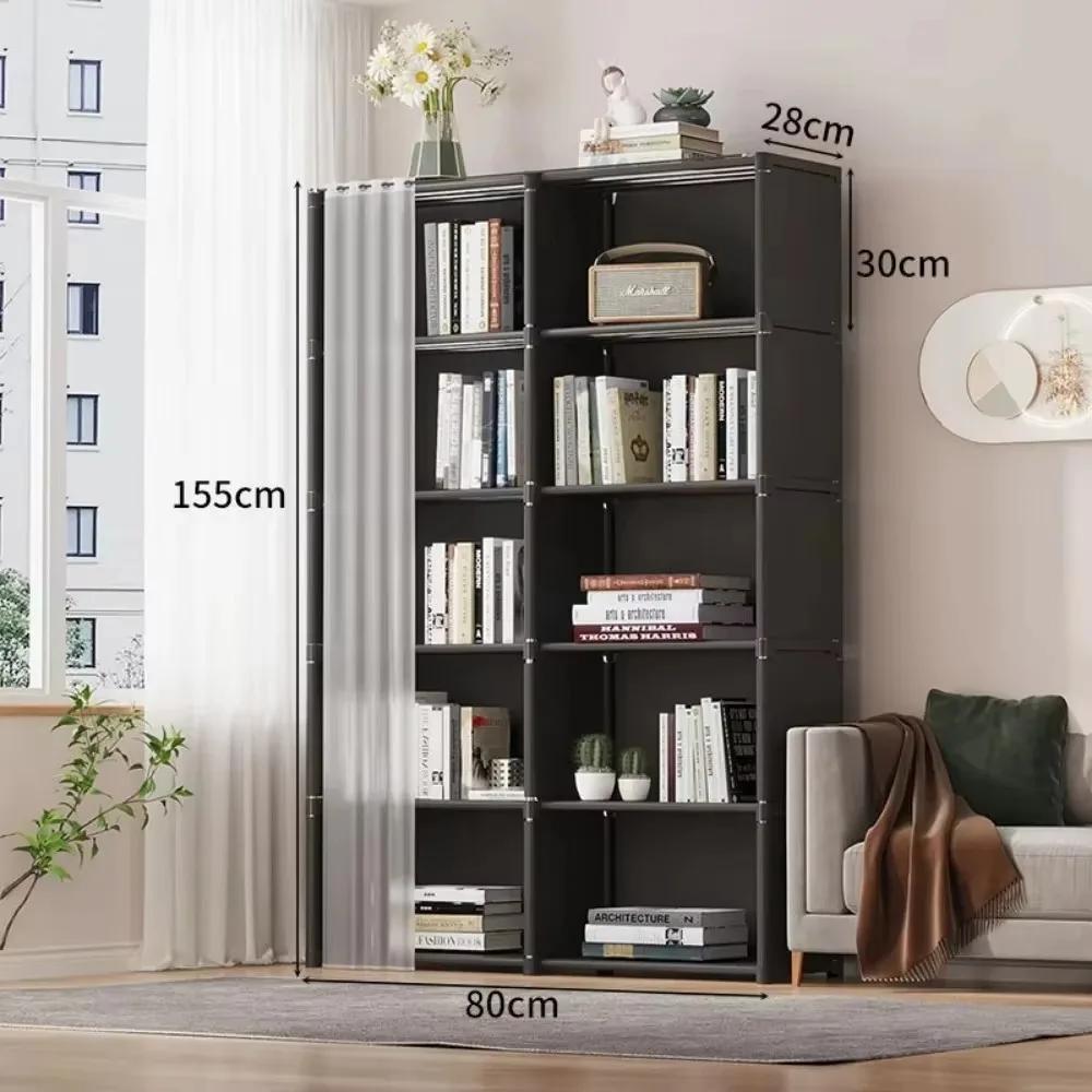 Dustproof Bookshelf Strong Load-bearing Capacity Cloth Wardrobe Simple Wardrobe Simple High-capacity Multipurpose Storage Rack