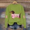 Breast  Sweatshirts For WomenRibbon Breast  Shirt Cute Dog Graphic  Long Sleeve Tops