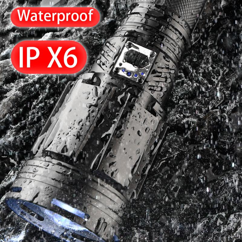 Ультра яркий фонарик XHP360 светодиодный масштабируемый прожектор дальнего действия аварийный фонарь USB C перезаряжаемый съемный аккумулятор 18650