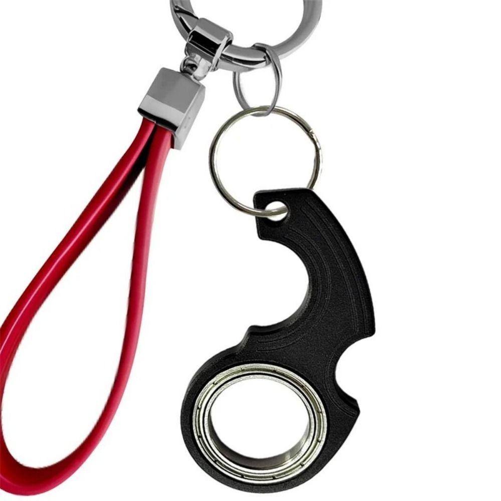 Anti-Anxiety Fidget Spinner Keychain Relieve Boredom Fingertip Spinning Keyring Birthday Gift