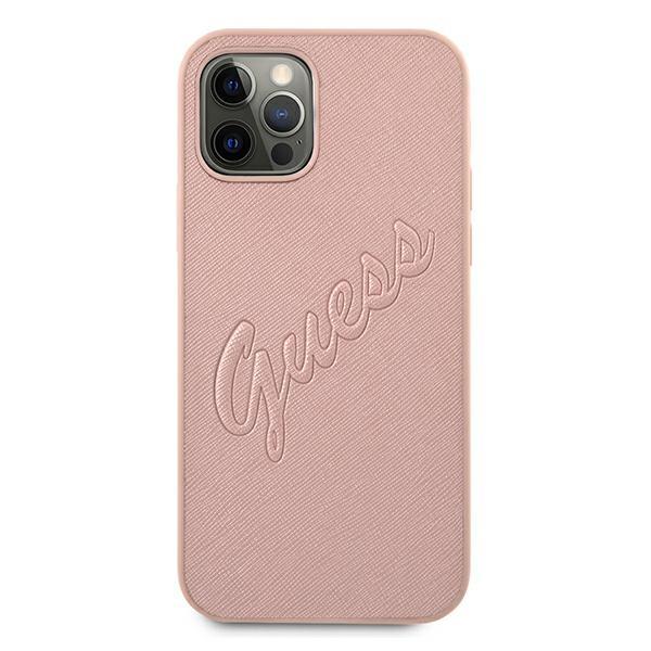 Guess Guhcp12Lrsavsrg Iphone 12 Pro Max6,7 Różowy/Pink Hardcase Saffiano Vintage Script