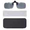 Polarized Clip On Glasses Day Night Duel Use Portable Polarized Clip On Sunglasses for Fishing Jogging Black Gray