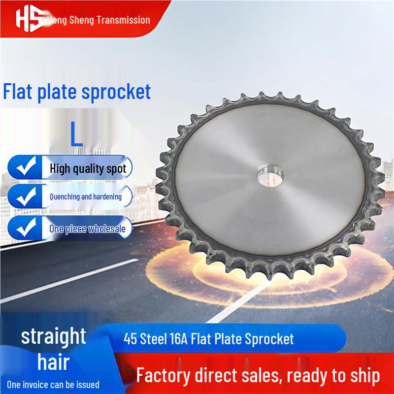 16A 1-Inch 45 Steel Flat Plate Sprocket, Available with 10-30 Teeth (Options: 20/21/22/23/24/25/26/27/28/29/30).