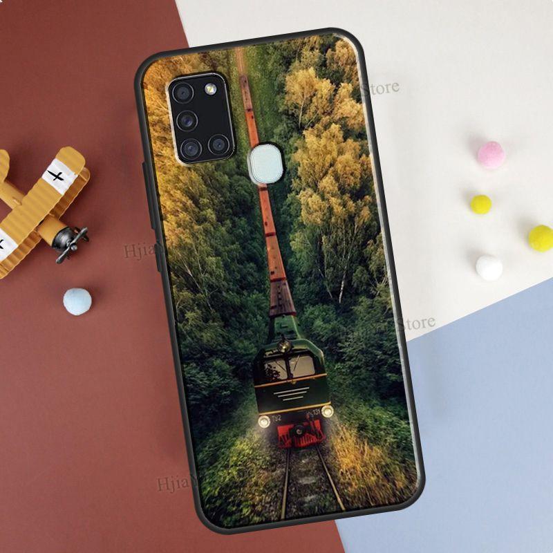 Классический чехол с паровозом и железной дорогой для Samsung A32 A12 A52 A72 A21S A20e A11 A31 A51 A71 A02 A20 S A30 A40 A50 A70 Coque