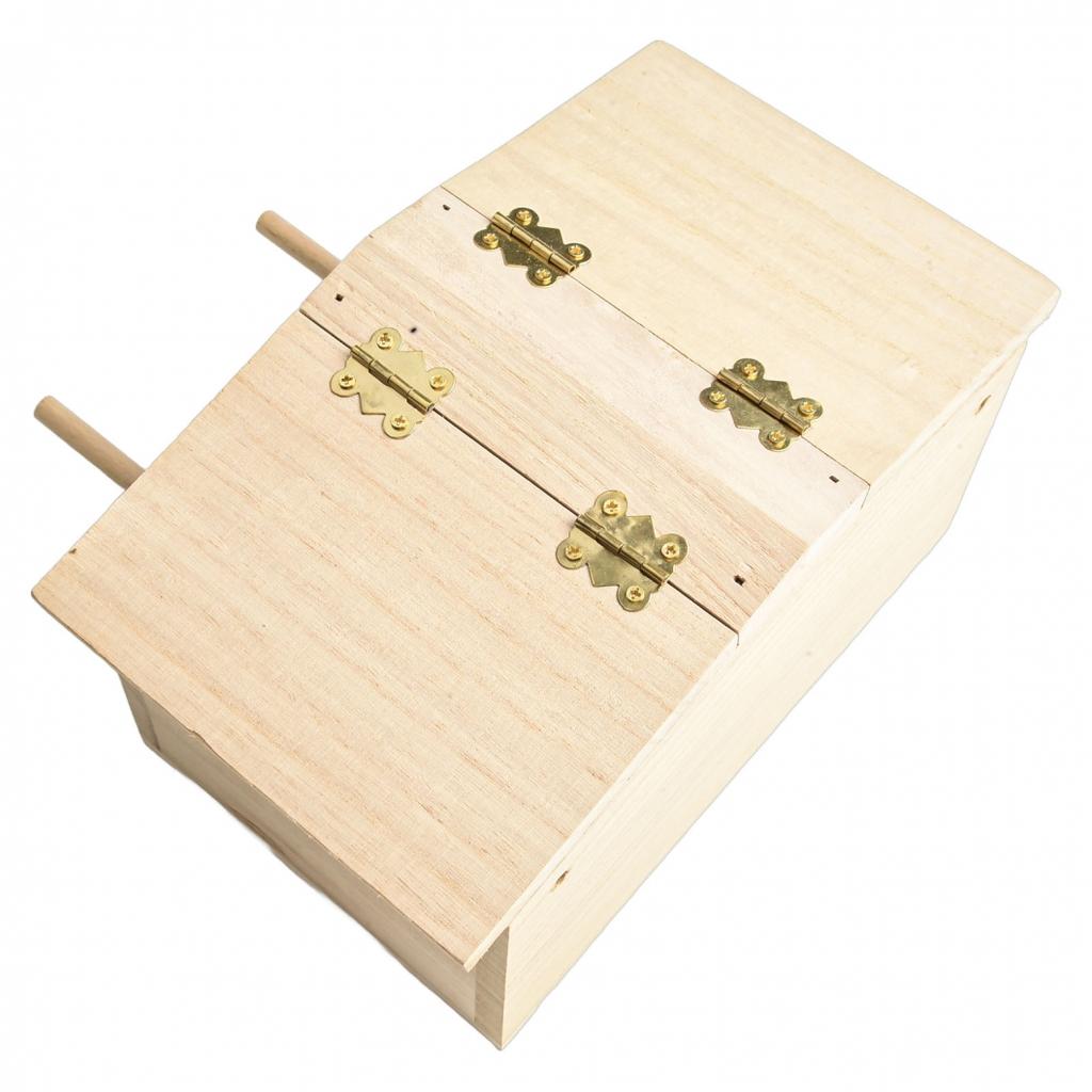 Bird Breeding Nest Parakeet Nesting Box Natural-Wood House Parrots Mating Box