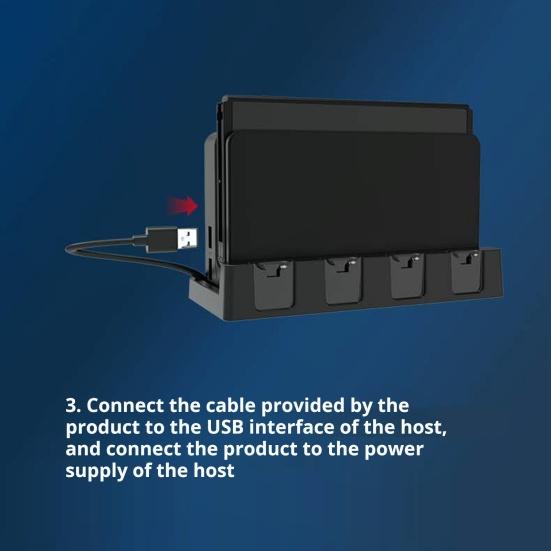 Подставка для зарядки контроллера со светодиодным индикатором, нескользящая конструкция, эффективная док-станция для контроллера, держатель игровой консоли для Switch