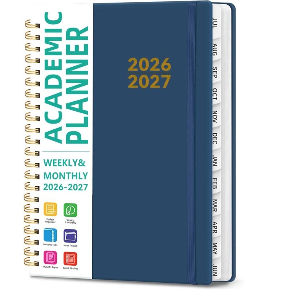 A5 Academic Planner Book Spiral Binding Planner Book Portable Agenda Notebook Students