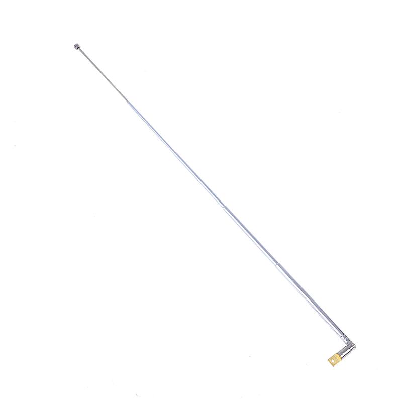 1Pc 37Cm 5 Section Telescopic Stainless Steel Am Fm Radio Universal Antenna