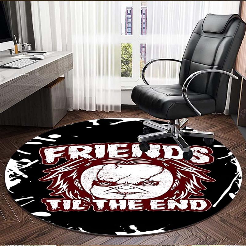 Bride of Chucky Print Round Rug, Washable Floor Carpet, For Entryway Dorm Laundry Room Office Study, Home Decor Birthday Christmas Gift
