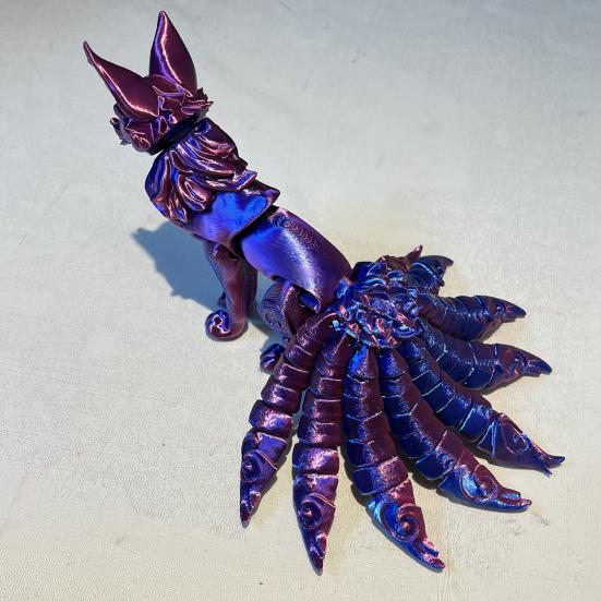 Nine-tailed Fox Action Figure Multi-jointed Movable 3D Printed Fox Model Articulated Animal Figurine Desktop Decoration Kids Adults Gift