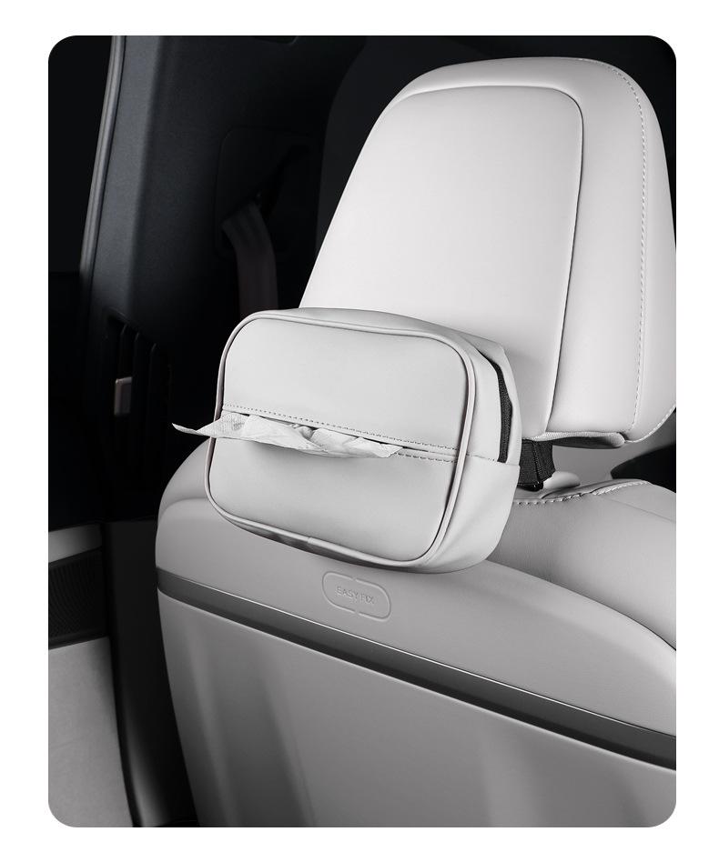 Кожаный органайзер-сумка на молнии Letao L60 для салфеток на сиденье - Оригинальный цвет автомобиля, Удобное хранение в салоне.