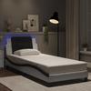 LED Bed Frame without Mattress  Zadar  White and Black 90x200 cm