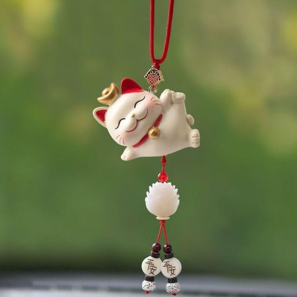 Подарки Японский Счастливый Кот Подвеска для Авто Милый Новогодний Аксессуар для Интерьера Авто Благословение Креативные Подвесные Украшения для Автомобиля Дом