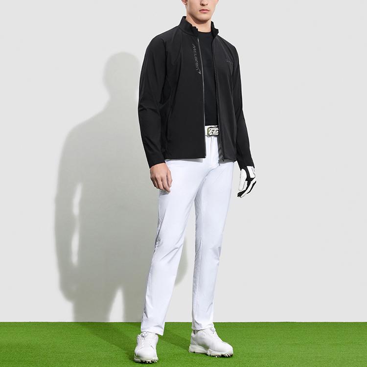 Fila Коллаборация Golf X McLaren Тканая куртка Осень Гольф Стойка Воротник Топ Мужской верх Глубокий черный A11M335702FBK