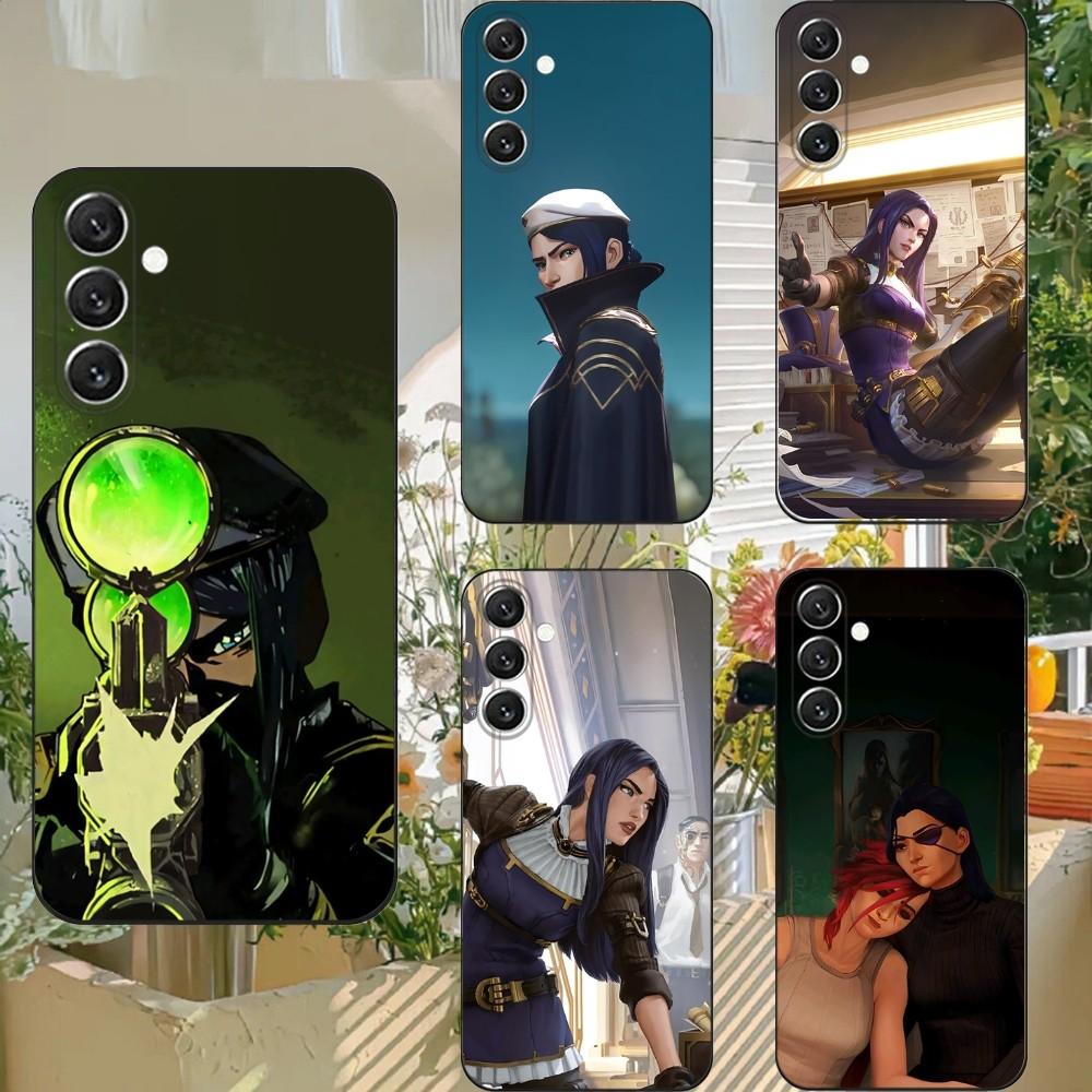 Игровой чехол для телефона Caitlyn A- Arcane L-Lol для Samsung S25,S24,S21,S22,S23,S30,Ultra,S20,Plus,Fe,Lite,Note,10,9,5G Черный