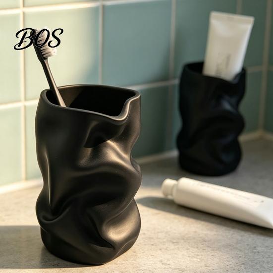 Waterproof Toothbrush Container Cup, Multi-Purpose Large Capacity Holder, Matte Sturdy Organizer Frosted Surface for Bathroom Vanity And Countertop