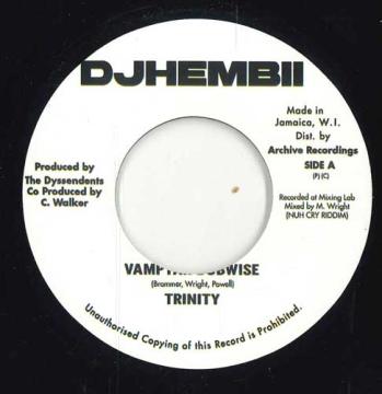 7-дюймовая пластинка TRINITY Vampyah Dubwise Version DJS7001 Djhembii UK 2025 UK Reggae Ska Dub