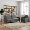 Sofa Set with Storage 2 pcs Dark Grey Polyester