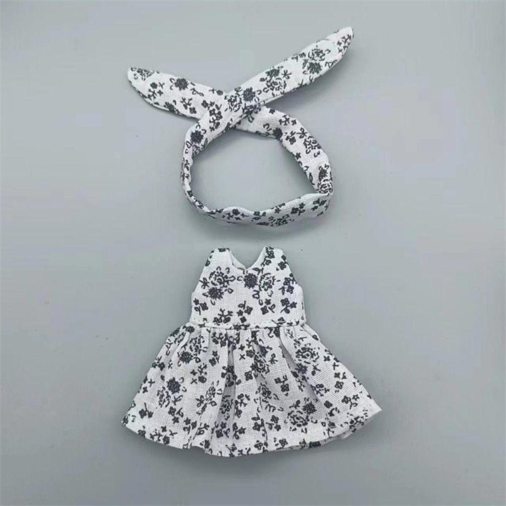 Accessories Printed Dresses Fashion Dolls Tops New Doll Retro Skirt  For 1/11 OB11 Dolls/1/12 BJD