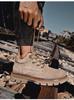 Мужские короткие ботинки из желтой кожи с защитой носка из свиной кожи - Повседневный стиль с бархатной подкладкой, теплые, осенне-зимние