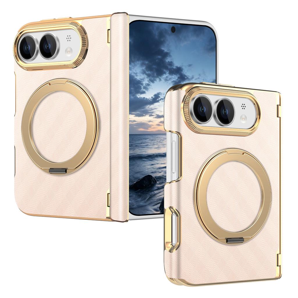 For iPhone Duo 5G Case Luxury Leather Matte Magnetic Rotating Bracket Shockproof Protection Hard Back Cover Accessories
