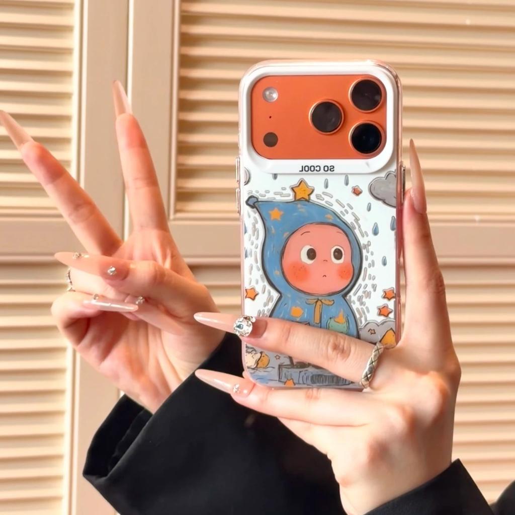 Милый плащ-звезда для чехла мобильного телефона OPPORENO14findx8 Xiaomi 15/17 матовый цветной серебристый VIVO