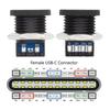 Cablecc Набор DC Power DIY OEM Разъем Type C гнездо PCBA Распайка PD IP67 Монтаж гайкой 5 штук 5В/20В - 6-контактный (Квадратный тип)