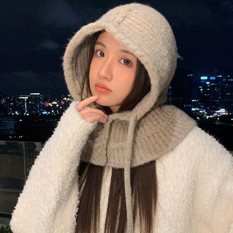 Ear Protection Knitted Hat Women's Autumn and Winter Windproof Plush Thread Lei Feng Hat