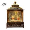 Desktop Music Box Light Christmas Snow Ball Lantern, Vintage Santa Claus/Tree/Reindeer Water Swirling Lantern Holiday Night for Window Entryway