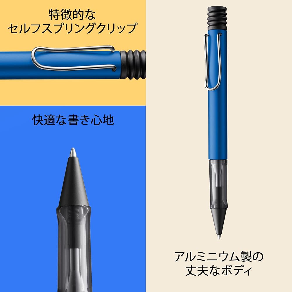 LAMY AL-Star Ocean Blue Ballpoint Pen - Clear Ergonomic Grip Pen Line Width M - Lightweight Alumi...