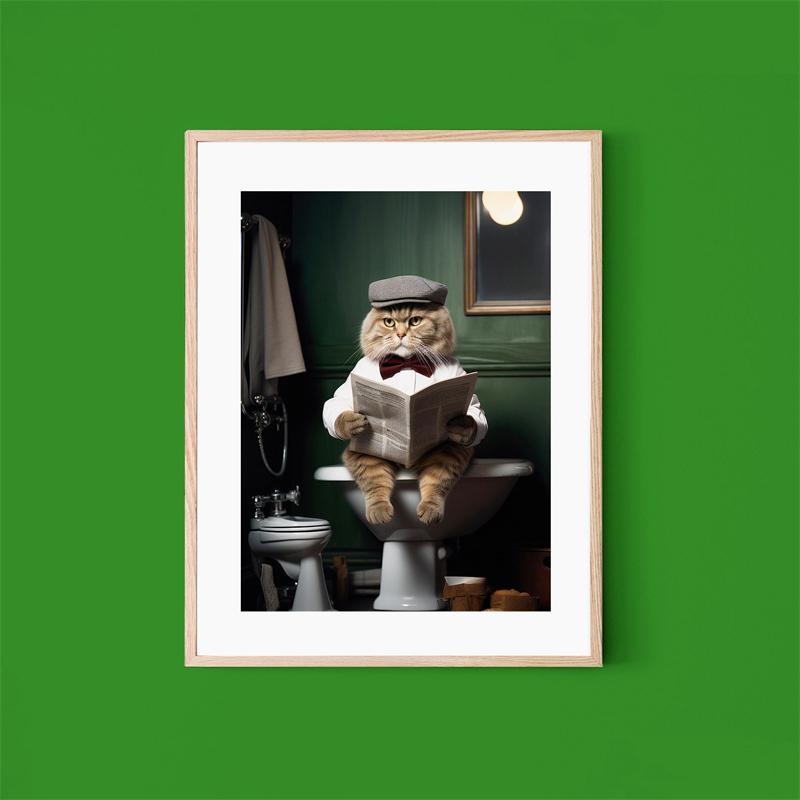 Поп-арт забавный плакат для чтения в туалете эстетика кошка капибара животные печать на холсте настенный художественный декор комнаты украшение для дома и ванной комнаты