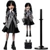 Girl In Black Statue Girls Sculpture with Backpack Table Collectible Decorations Gothic Style Desktop Ornaments for Kids Adults