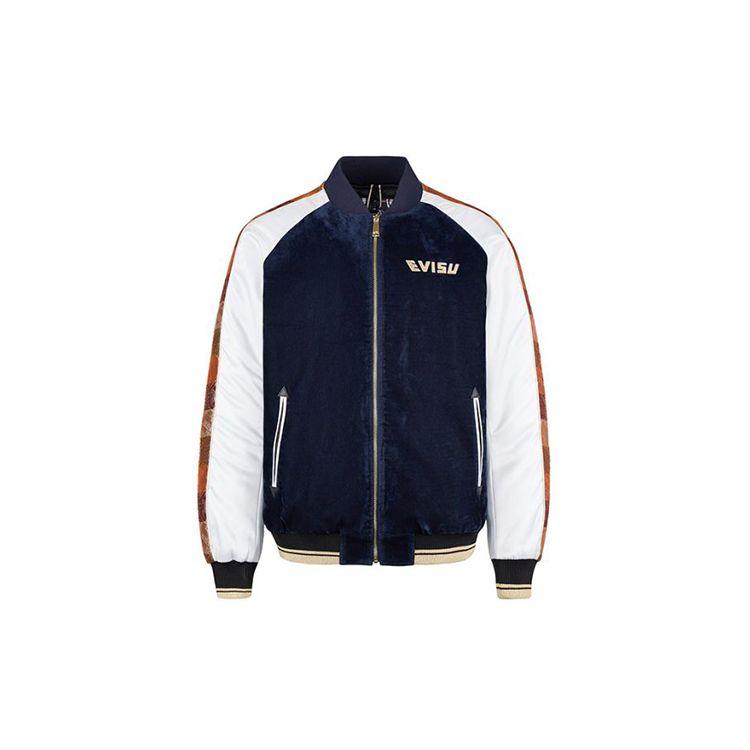 Fukujin Evisu Double Eagle Pattern And Family Flower Embroidery Jacquard Splicing Comfortable Jacket Men Jacket Black 2EAHTM0JK708XXNYBK